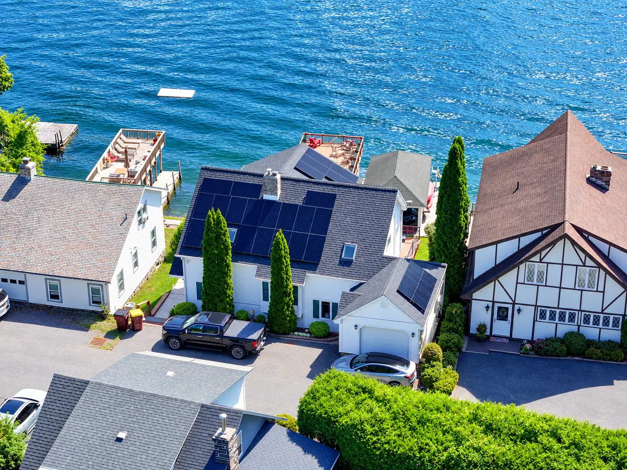 Rooftop solar — Lakefront home, Lake George, NY